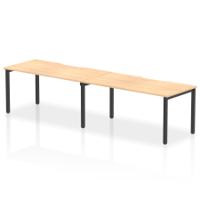 Evolve Plus 1600mm Single Row 2 Person Office Bench Desk Maple Top Black Frame
