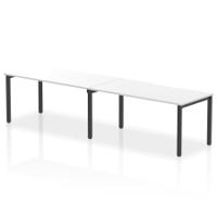 Evolve Plus 1600mm Single Row 2 Person Office Bench Desk White Top Black Frame