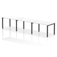 Evolve Plus 1200mm Single Row 3 Person Office Bench Desk White Top Black Frame