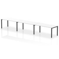 Evolve Plus 1600mm Single Row 3 Person Office Bench Desk White Top Black Frame