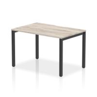 Evolve Plus 1200mm Single Starter Office Bench Desk Grey Oak Top Black Frame