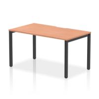 Evolve Plus 1400mm Single Starter Office Bench Desk Beech Top Black Frame