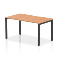 Evolve Plus 1400mm Single Starter Office Bench Desk Oak Top Black Frame
