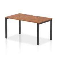 Evolve Plus 1400mm Single Starter Office Bench Desk Walnut Top Black Frame