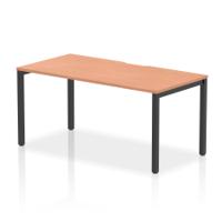 Evolve Plus 1600mm Single Starter Office Bench Desk Beech Top Black Frame