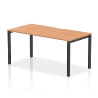 Evolve Plus 1600mm Single Starter Office Bench Desk Oak Top Black Frame