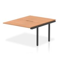 Evolve Plus 1200mm B2B Office Bench Desk Ext Kit Oak Top Black Frame