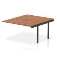 Evolve Plus 1400mm B2B Office Bench Desk Ext Kit Walnut Top Black Frame