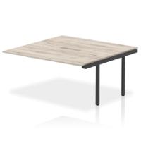Evolve Plus 1600mm B2B Office Bench Desk Ext Kit Grey Oak Top Black Frame