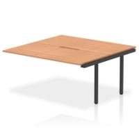 Evolve Plus 1600mm B2B Office Bench Desk Ext Kit Oak Top Black Frame