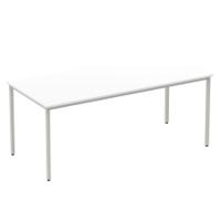 Impulse 1800mm Straight Table White Top Silver Box Frame Leg BF00118