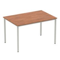 Impulse 1200mm Straight Table Walnut Top Silver Box Frame Leg
