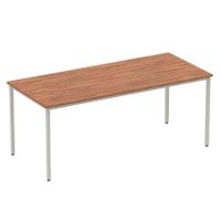 Impulse 1800mm Straight Table Walnut Top Silver Box Frame Leg