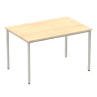 Impulse 1200mm Straight Table Maple Top Silver Box Frame Leg