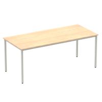 Impulse 1800mm Straight Table Maple Top Silver Box Frame Leg