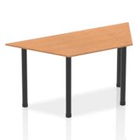 Impulse 1600mm Trapezium Oak Top Black Post Leg