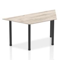 Impulse 1600mm Trapezium Grey Oak Top Black Post Leg