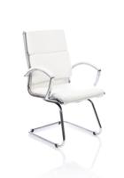 Classic Cantilever Chair White With Arms BR000032