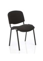 ISO Stacking Chair Black Fabric Black Frame Without Arms