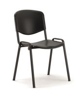 ISO Stacking Chair Black Poly Black Frame Without Arms