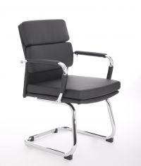 Advocate Visitor Chair Black Bonded Leather With Arms