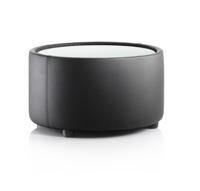 Dynamic Neo Round Table Black Leather Finish With Glass Top - BR000314