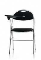Milan Folding Black Vinyl Chrome Frame Chair With Foldaway Poly Writing Table (MOQ of 4 - Priced Individually)