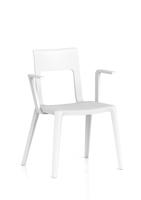 Nest Edge Stacking Cafe & Bistro Chair White with Arms