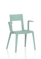 Nest Edge Stacking Cafe & Bistro Chair Green with Arms