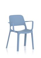 Nest Loop Stacking Cafe & Bistro Chair Blue with Arms