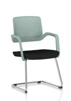 Cosmo Cantilever Chair Green Frame Black Seat
