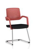 Cosmo Cantilever Chair Red Frame Black Seat