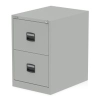 Qube by Bisley 2 Drawer Filing Cabinet Goose Grey