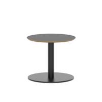 Brixworth 600mm Round Coffee Table Black Top Black Leg Disc Base Low
