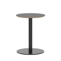 Brixworth 600mm Round Coffee Table Black Top Black Leg Disc Base Medium