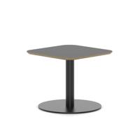 Brixworth 600mm Square Coffee Table Black Top Black Leg Disc Base Low