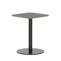 Brixworth 600mm Square Coffee Table Black Top Black Leg Disc Base Medium