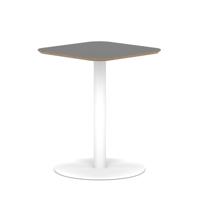 Brixworth 600mm Square Coffee Table Black Top White Leg Disc Base Medium