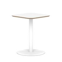 Brixworth 600mm Square Coffee Table White Top White Leg Disc Base Medium