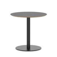 Brixworth 800mm Round Coffee Table Black Top Black Leg Disc Base Medium