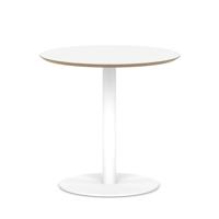 Brixworth 800mm Round Coffee Table White Top White Leg Disc Base Medium