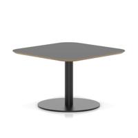 Brixworth 800mm Square Coffee Table Black Top Black Leg Disc Base Low