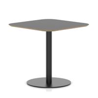 Brixworth 800mm Square Coffee Table Black Top Black Leg Disc Base Medium