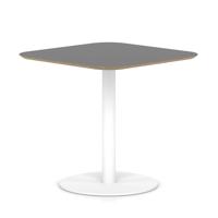 Brixworth 800mm Square Coffee Table Black Top White Leg Disc Base Medium