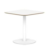 Brixworth 800mm Square Coffee Table White Top White Leg Disc Base Medium