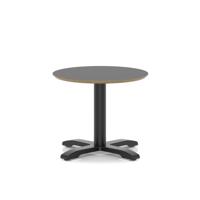 Brixworth 600mm Round Coffee Table Black Top Black Leg Cross Base Low