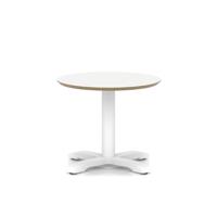 Brixworth 600mm Round Coffee Table White Top White Leg Cross Base Low