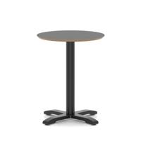 Brixworth 600mm Round Coffee Table Black Top Black Leg Cross Base Medium
