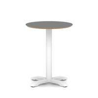 Brixworth 600mm Round Coffee Table Black Top White Leg Cross Base Medium