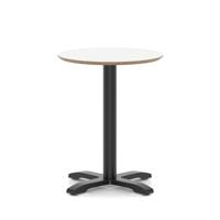 Brixworth 600mm Round Coffee Table White Top Black Leg Cross Base Medium